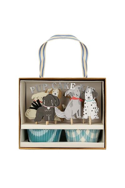 Meri Meri - Puppy Cupcake Kit - Puppy Dog Cupcake Kit - 24 Pieces