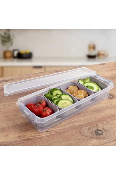 KAPLANBABA 2.5 Liter Capacity - 4 Compartments, Breakfast Organizer Storage Box