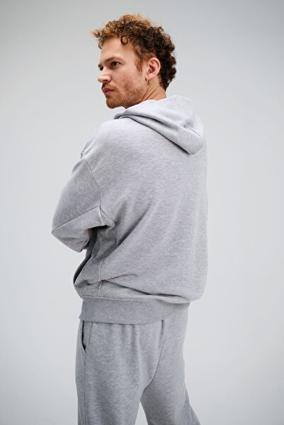 gothamvibes Чоловіча безчасна футболка Oversize Gri з капюшоном