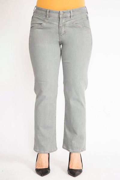 Şans Women's Gray Large Size 5 Pocket Jeans 65n36396