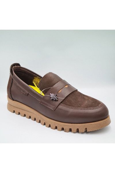 Mammamia D24KA-3270 Pantofi casual de damă din piele naturală de culoare cacao