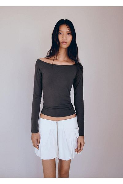 MANGO Woman Boat Neck Cotton T-shirt