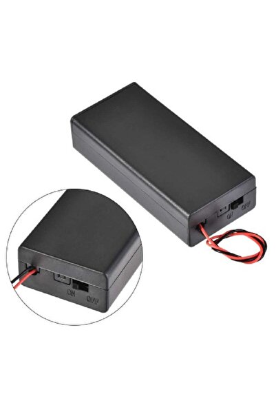 BuharaElektronik 18650 İkili Pil Yuvası Kapaklı Swiçli