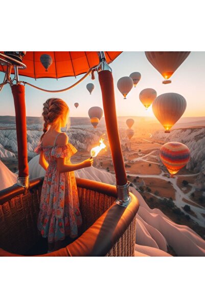 Puzzle Sayılarla Boyama TUVAL ÇERÇEVELİ GERİLMİŞ BOYA FIRÇA HEDİYELİ KAPADOKYA