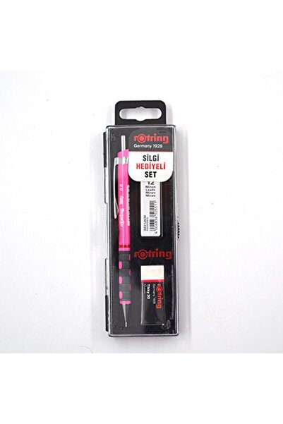 Rotring Tikky Okul Seti Uç+ Silgi Hediyeli Versatil Seti 0.7 MM Uçlu Kalem neon pembe