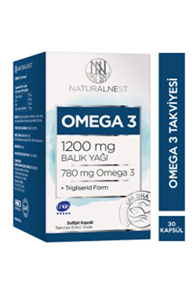 Naturalnest STD Naturalnest Omega 3 1200 Mg 30 Kapsül Balık Yağı Takviyesi ( ...