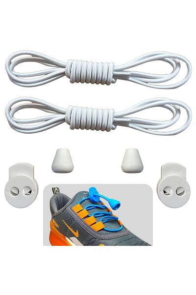 YeferStore Practical Elastic Smart Laces - Sports, Children, Classic and Boot Laces, White 1 Pair