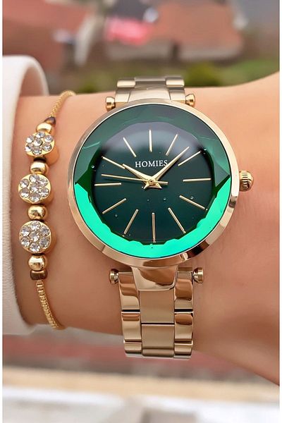Homies New Season Waterproof 3 Atm Crystal Glass Wrist Watch and Bracelet Gift