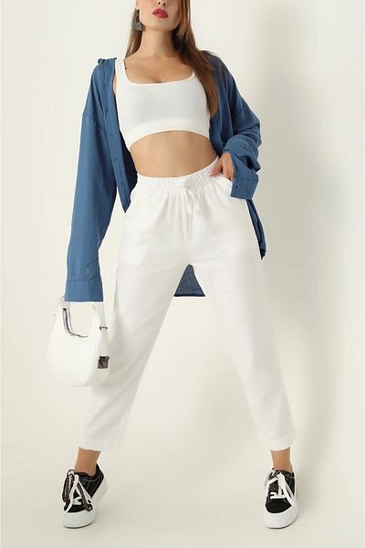 faseb Pantaloni Morcov de damă - Design elastic