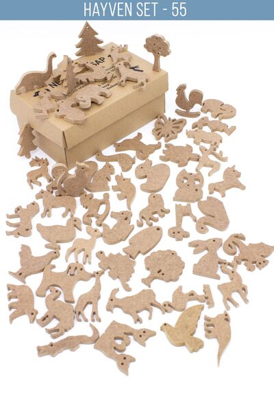 na neşeli ahşap Ahşap hayvan figürleri 6 mm . Okul öncesi etkinlik. Ahşap oyu...