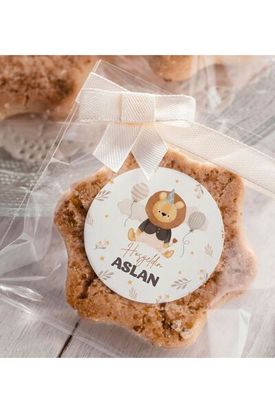 TOA ATÖLYE Kişiye Özel Hoşgeldin Bebek Etiketi 3x3cm Yuvarlak 88 Adet Yapışka...