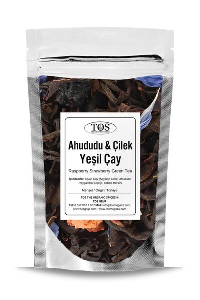 TOS The Organic Spices Ahududu Çilek Yeşil Çay 40 gr (1. Kalite) Raspberry St...