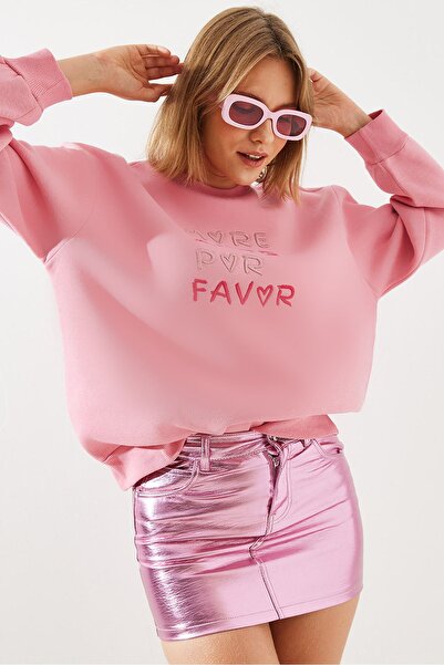 Bianco Lucci Γυναικείο φούτερ με κέντημα καρδιάς - Κείμενο 60251803