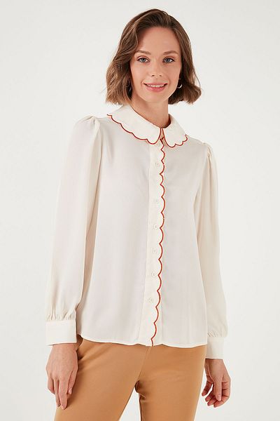 Lela Regular Fit Chiffon Shirt - Collar Detail, Shirt 61114410