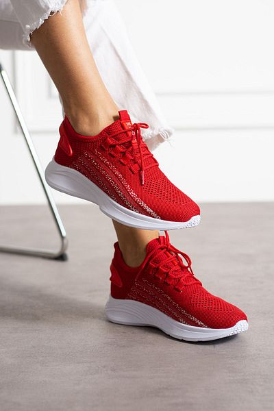 en7 Unisex Red Ice Knitwear Sneaker - Washable, Comfortable Breathable, Odorless 015
