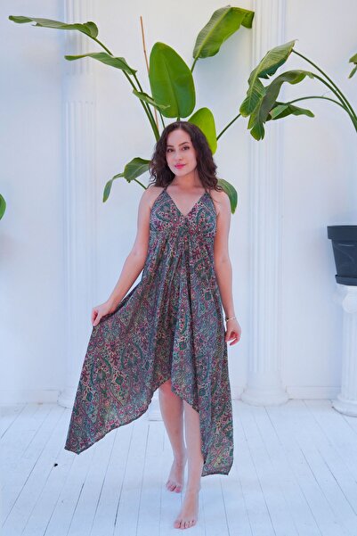 Butik ASİMETRİK İPEK KUMAŞLI ELBİSE