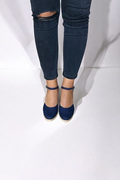 Y&D Shoes Wedge Heel Open Back Straw Linen Sandals
