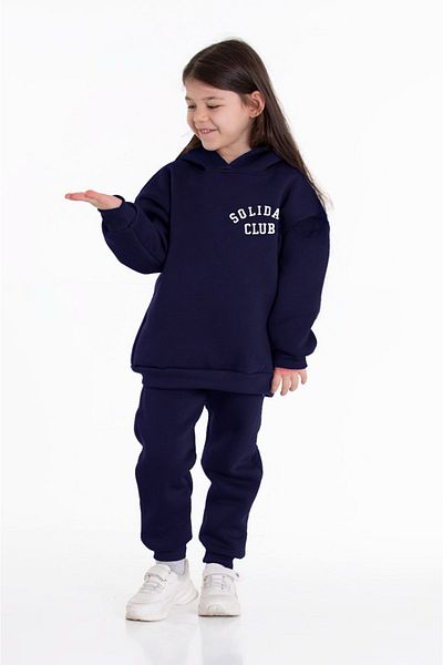 Toçka Fleece Soft Embroidered Oversize Tracksuit Set - Thick Hooded Soliday