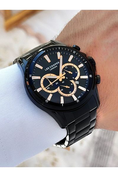 Lee Cooper 5 Atm Waterproof Steel Cord Men's Wrist Watch - Functions Active