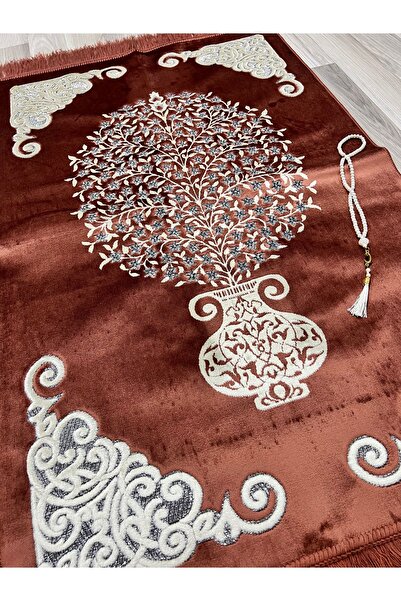 AYHANHOME Velvet Glitter Prayer Beads with Dowry Gift Prayer Rug Set