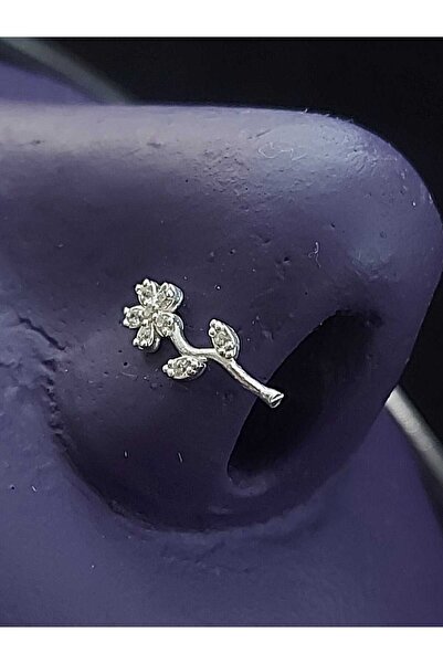 sarıyer silver Çiçek Figürlü Zirkon Taş Işlemeli Gümüş Hızma