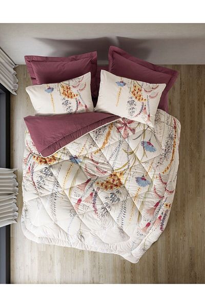 Cotton Box Claret Red Single Sleeping Set - Flos