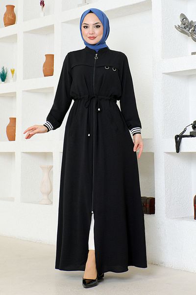 ModaMerve Black Zippered Cap - Tab7009