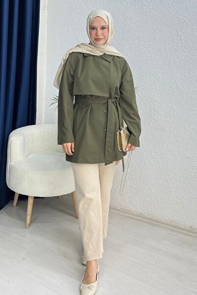 lurex moda Robalı Trençkot