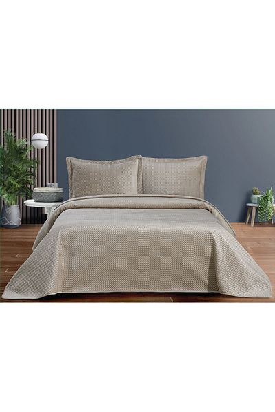 Pierre Cardin Siena Beige Bedspread Set - Double