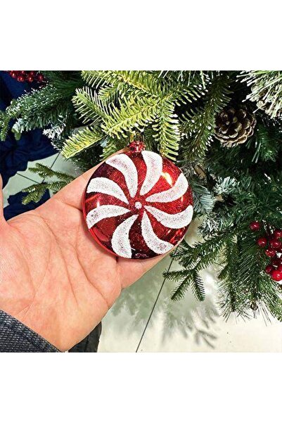 Parti Dükkanım Ornament de bomboane cu acadele roșii și albe 2 bucăți