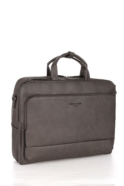 Pierre Cardin Pirre Cardin 01Pc00109 - Vegan Gray Notebook Bag, Water Resistant Briefcase