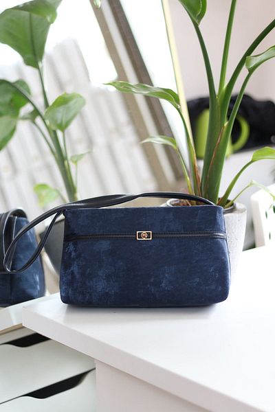 Moom Bag Geantă de umăr cu model antic albastru închis pentru femei