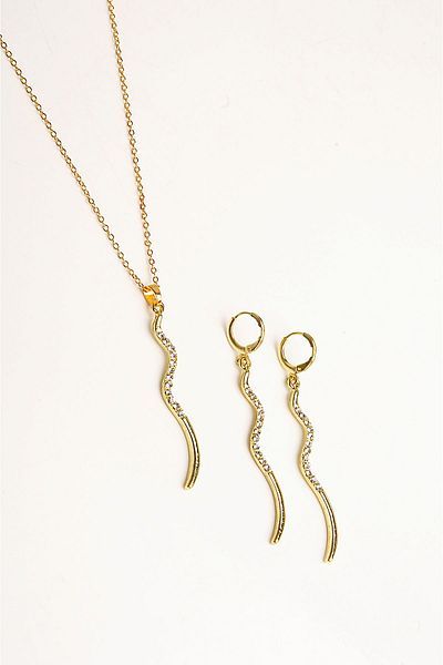 EUROMODA Snake Design Necklace Earring Suit Set