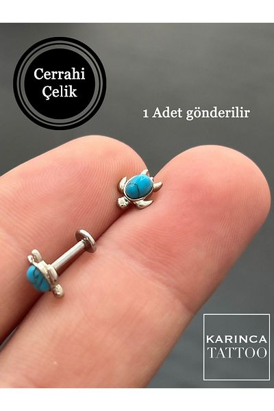 Karınca Piercing Turtle Sea Blue Tragus Piercing Conch Earlobe Lip Flat Cartilage Forward Helix Piercing