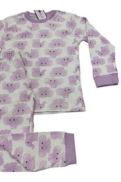 Esterella kız çocuk fil baskılı pijama takımı/ kız çocuk pijama takımı/ çocuk pijama takımı