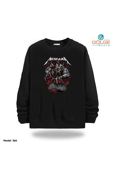Gölge Store Metallica Chest Printed Slimfit Crew Neck 2 Thread Unisex Sweatshirt