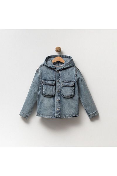 Overdo Παιδικό τζιν μπουφάν Unisex με κουκούλα