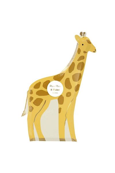 Meri Meri - Giraffe Plates - Giraffe Plates - 8 Pieces
