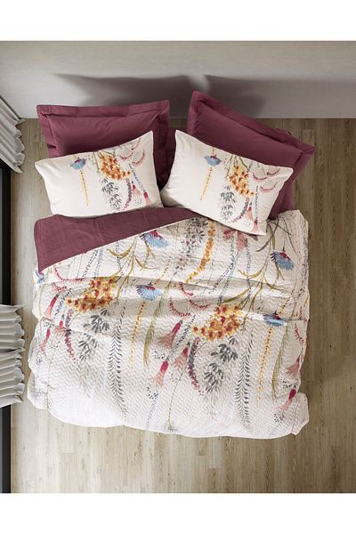Cotton Box Burgundy Single Flos Set
