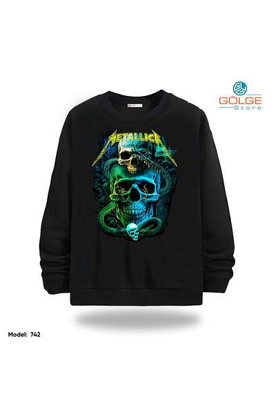 Gölge Store Metallica Chest Printed Slimfit Crew Neck 2 Thread Unisex Sweatshirt