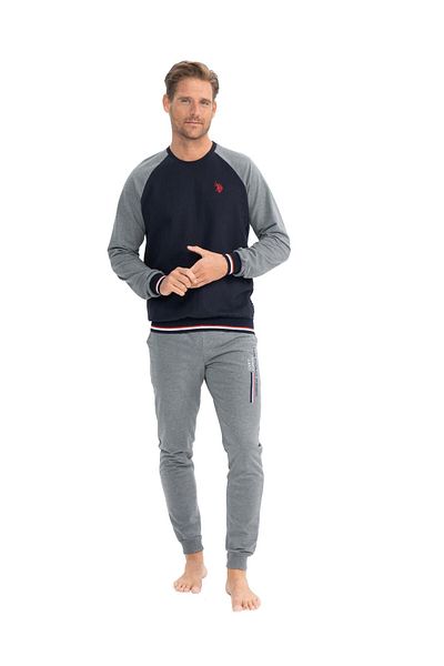 U.S. Polo Assn. Πόλο Ασν. Σετ πιτζάμες ανδρική φόρμα - μακρύ μανίκι, στρογγυλή λαιμόκοψη, δύο κλωστές S25812