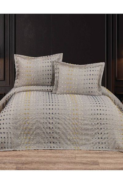 YGT Home Double Nope Jacquard Bedspread Set - 3 Pieces Cream-Yellow |   Bohemian Pique Set
