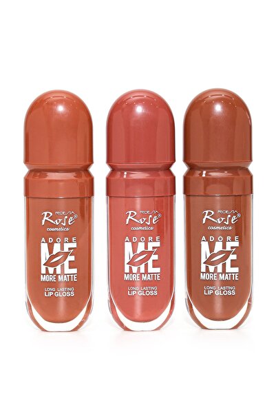 AİLY COSMETİCS Rose Adore Me 3'lü Mat, Kalıcı Ruj Seti