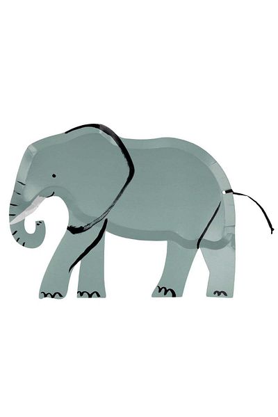 Meri Meri - Elephant Plates - Elephant Plates - 8 Pieces