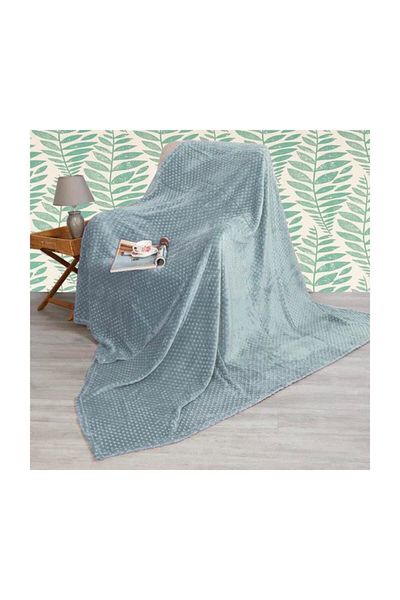 Merinos Pearl Bud Blanket - Blue Double
