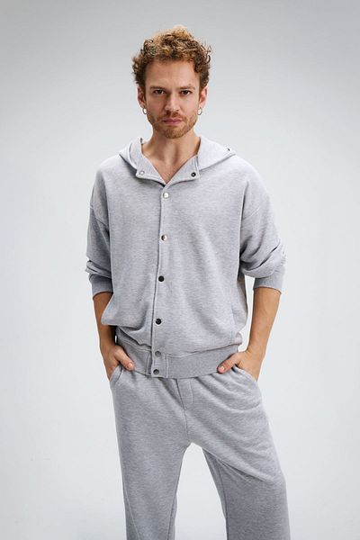 gothamvibes Мъжки суитшърт Timeless Bang Oversize сив