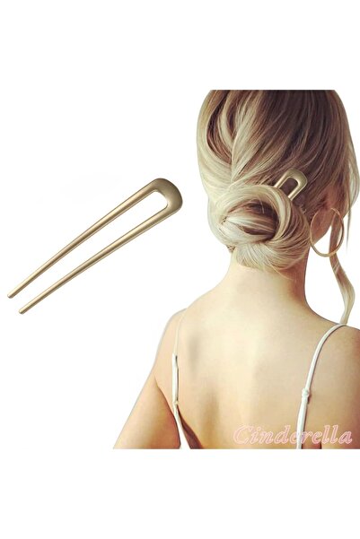 Cinderella كعكة معدنية كلاسيكية جديدة باللون الذهبي مقاس 10 سم - دبوس شعر نسائي