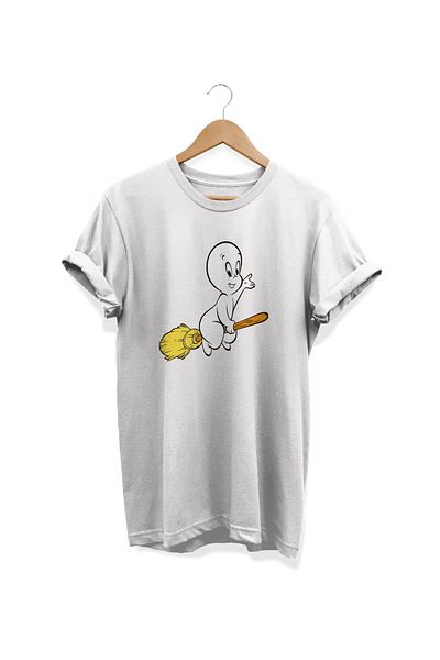 remonz Μπλουζάκι με στάμπα Casper Oversize Crew Neck 100% Cotton Plus Size T-shirt