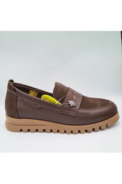 Mammamia D24KA-3270 Pantofi casual de damă din piele naturală de culoare cacao