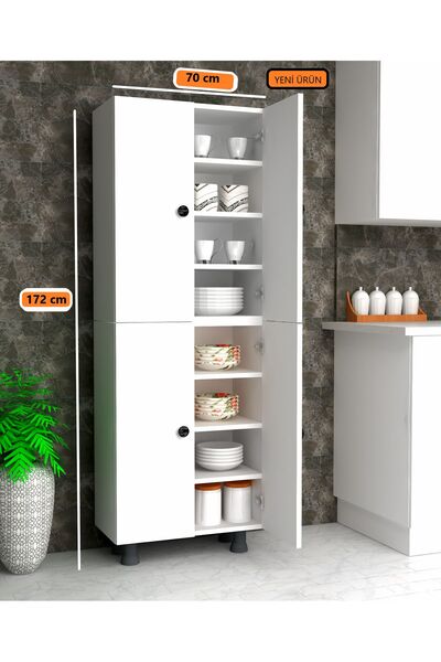 HOME GALLERY 8 Bölmeli Çok Amaçlı Dolap Mutfak Kiler Banyo Dolabı 70 cm Mdf